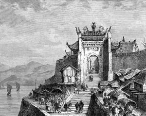 Shanghai port, China, 19th century. Artist: Weber Shanghai port, China, 19th century. Artist: Weber