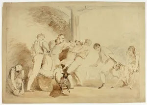 Agricultural Worker Occupation Prints: Shearing the Sheep, c. 1820. Creator: Henry Singleton