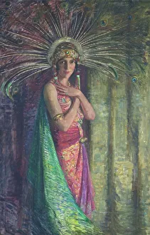 Sheba, c.1929 Print: A portrait of Allison Kirkcaldie in fancy dress as the Queen of Sheba
