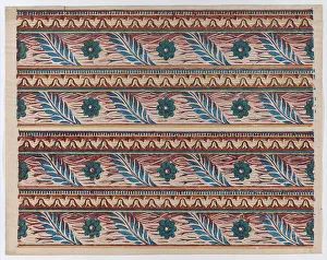 Late 18th-mid-19th century Print: Floral Border Design