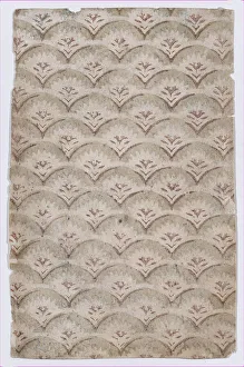 Abstract Pattern Design Prints: Sheet with overall curved abstract pattern, 19th century. Creator: Anon