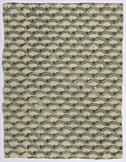 Nineteenth Century Woodcuts Prints: Sheet with overall curved abstract pattern, 19th century. Creator: Anon