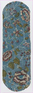 Blue Background Artwork Prints: Sheet with an overall floral and dot pattern on blue background
