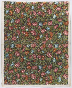 Dark Background Artwork Prints: Sheet with overall floral pattern on a dark background
