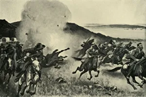 Shell from the Naval Brigade Dispersing Boers from Behind the Seven Sisters Kopjes,1900 Shell from the Naval Brigade Dispersing Boers from Behind the Seven Sisters Kopjes,1900