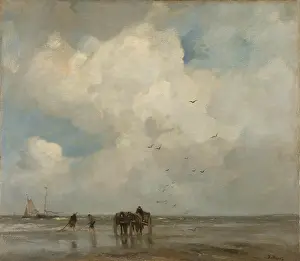 Fine Art Landscape Paintings Prints: Shellfishing, 1885. Creator: Maris, Jacob (1837-1899)