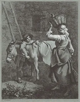 Shepherd Boy Speaking to a Farm Girl, 1764. Creator: Francesco Londonio Shepherd Boy Speaking to a Farm Girl, 1764. Creator: Francesco Londonio