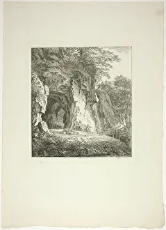 Swiss Heritage Art Prints: Shepherds and Sheep Resting Under a Bridge