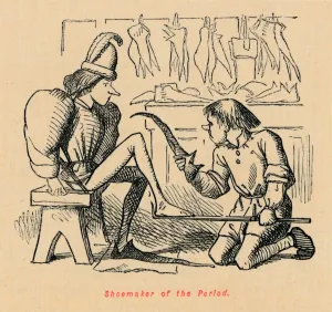 Shoemaker of the Period, . Artist: John Leech Shoemaker of the Period, . Artist: John Leech