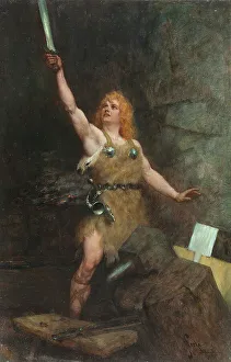 Ferdinand Leeke's Siegfried in the Forge Print, 1900
