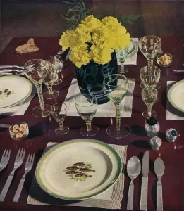 Dining Table Setting Prints: Silver, 1939