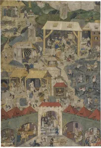 Silver Mining in Kutna Hora, 15th Century Print