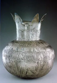 Silver pomegranate vase, from Tutankhamuns tomb, 14th century BC Silver pomegranate vase, from Tutankhamuns tomb, 14th century BC