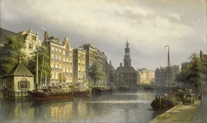 Nineteenth Century Water Transport Prints: The Singel, Amsterdam, looking towards the Mint
