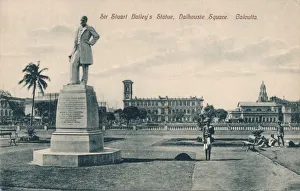 Print of Sir Steuart Bayley Statue in Dalhousie Square, Calcutta