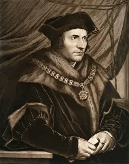 HenryVIII Prints: Print of Sir Thomas More, a portrait in oil on wood