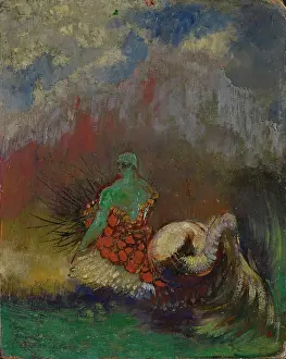 Mythical Beast Prints: Print of a Woman as a Siren