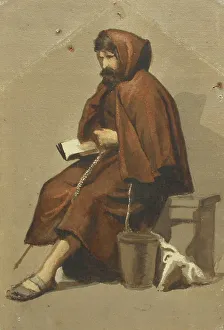 Albert Edelfelt's Sitting Monk Print, c1890s