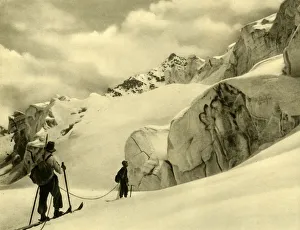 Silvretta Montafon Ski Area Prints: Skiing at Silvretta, Austria, c1935. Creator: Unknown