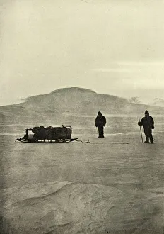 Ernest Shackleton Prints: Sledging on the Barrier Before the Return of the Sun, c1908, (1909)