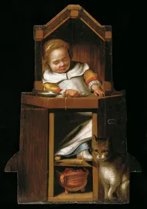 Sleeping baby in highchair. Artist: Verspronck, Johannes Cornelisz. (1600/3-1662) Sleeping baby in highchair. Artist: Verspronck, Johannes Cornelisz. (1600/3-1662)