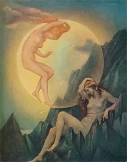 Mary Evelyn De Morgan's Sleeping Earth and Wakening Moon Print, c1905