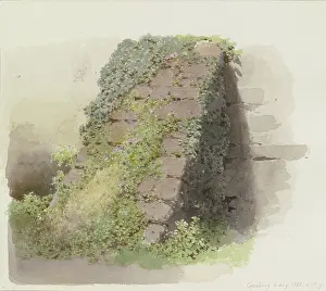 Romantic Era Art Gallery Prints: Sloping wall pier of a substructure in Kronberg, 1878. Creator: Carl Theodor Reiffenstein