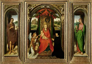 Christian Theology Images Prints: Small Triptych of St. John the Baptist, c. 1490. Artist: Memling, Hans (1433 / 40-1494)