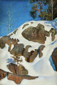 Finnish Fine Art Images Prints: Snow on the cliffs, 1901