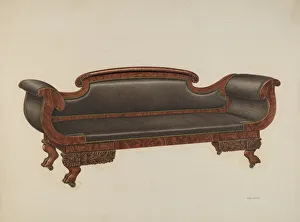 Antique Furniture Design Prints: Sofa, c. 1940. Creator: Harry Eisman