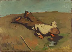 Austrian Fine Art Images Prints: The Source, 1924. Creator: Egger-Lienz, Albin (1868-1926)