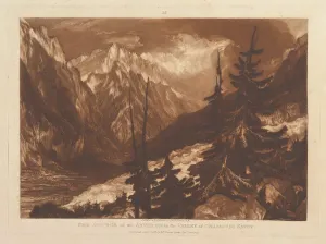 British Heritage Art Prints: The Source of the Arvaron in the Valley of Chamouni, Savoy (Liber Studiorum, pa