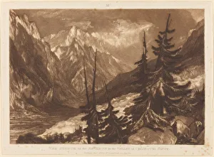 Chamonix Mont Blanc Scenery Prints: The Source of the Arveron, published 1816. Creator: JMW Turner