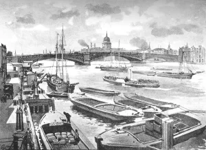 Southwark Bridge, 1891. Artist: William Luker Southwark Bridge, 1891. Artist: William Luker