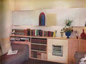 Vintage Living Room Decor Prints: A Space-Saving Flat, 1935