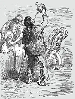 Henry Walter Bates Illustrations Prints: How the Spaniard drinks; Notes on Spain, 1875. Creator: Unknown