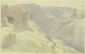 Prints of Spanish mountain landscape, 1850 Peter Burnitz Prints: Spanish Mountain Landscape Print