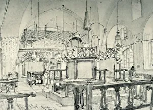 Spanish Synagogue in Jerusalem - Interior Print, 1902