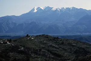 Sparta, Greece and valley of the River Eurotas, with Taiyrtos mountains beyond Sparta, Greece and valley of the River Eurotas, with Taiyrtos mountains beyond