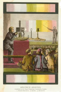 1873 Print of a lecture on spectrum analysis