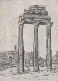 Speculum Romanae Magnificentiae: Portico of the Temple of Julius, 16th century Speculum Romanae Magnificentiae: Portico of the Temple of Julius, 16th century