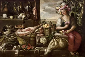 Baroque Oil On Canvas Paintings Prints: Spring, 1638. Creator: Barrera, Francisco (1595-1658)
