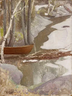 Ateneum Helsinki Collection Prints: Spring Landscape, 1929. Creator: Halonen, Pekka (1865-1933)