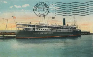 Vintage Ship Postcards Prints: SS Cuba, Key West, Florida, c1925