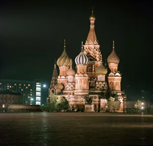 St Basils Cathedral Nighttime Print