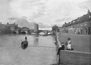 Victorian Era Transportation Prints: St. Ives Bridge, Huntingdon, c1896. Artist: A Hendrey