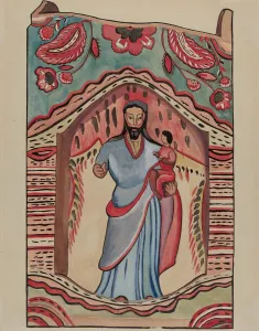Hand Colored Woodcut Prints: St. Joseph, 1936. Creator: E. Boyd