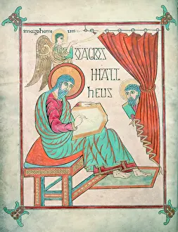 British Library Manuscripts Prints: St Matthew, c700. Creator: Unknown