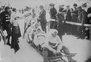 St Moritz Winter Sports Prints: St. Moritz -- Start of Bobsleigh Run, between c1910 and c1915. Creator: Bain News Service