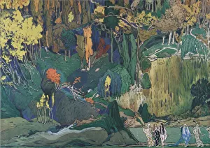 Stage design for the ballet The Afternoon of a Faun by C. Debussy, 1912 Stage design for the ballet The Afternoon of a Faun by C. Debussy, 1912